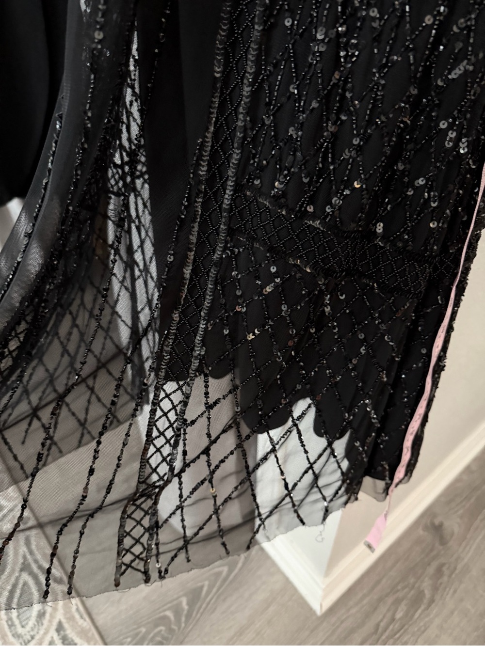 Adrianna Papell Black Beaded V-Neck Maxi Dress - Picture 4 of 12